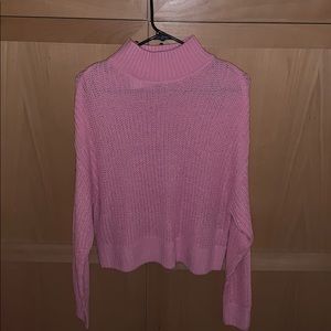 Pink turtleneck sweater